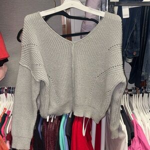 Pink Rose Gray Women's Sweater